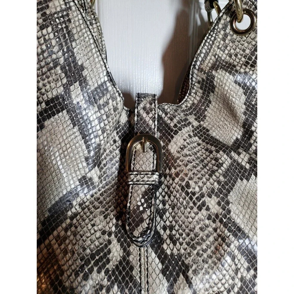 Talbots Python Leather Handbag Large - image 2